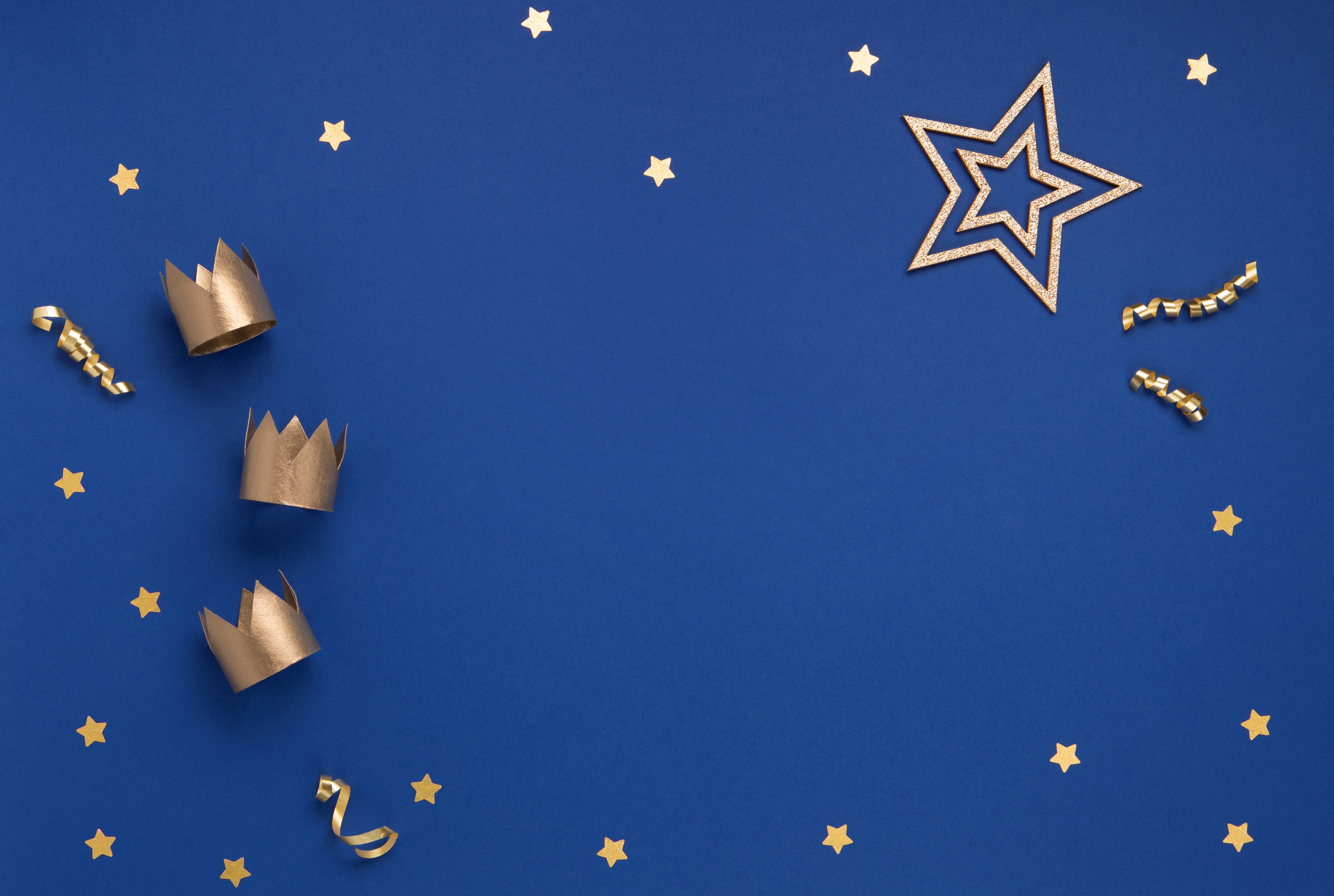 Three Gold Crowns for Traditional Three King's Day of January 6,