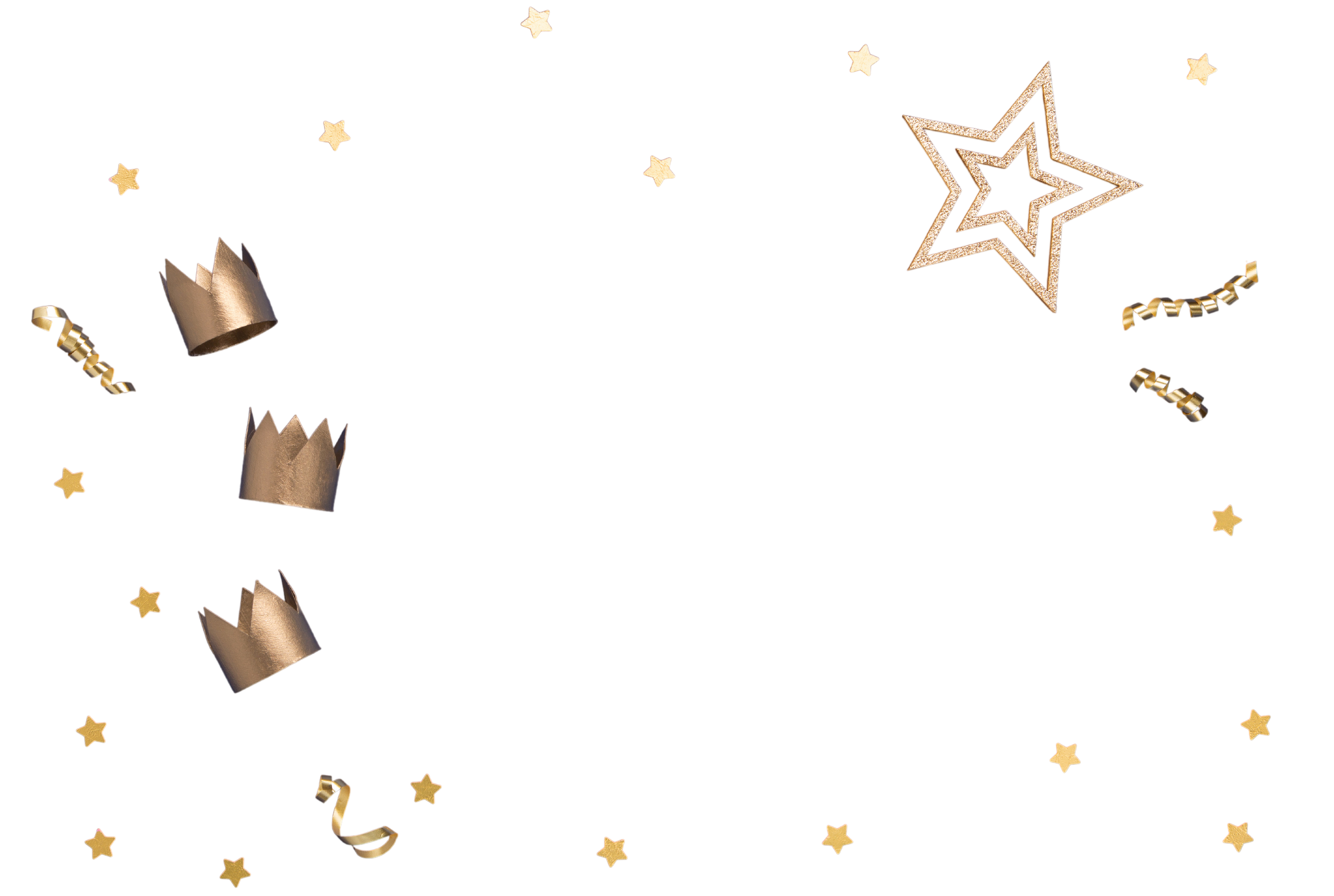 Three Gold Crowns for Traditional Three King's Day of January 6,
